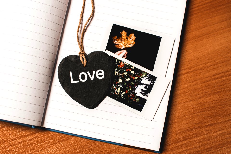 Love Printed Heart Shaped Book Mark