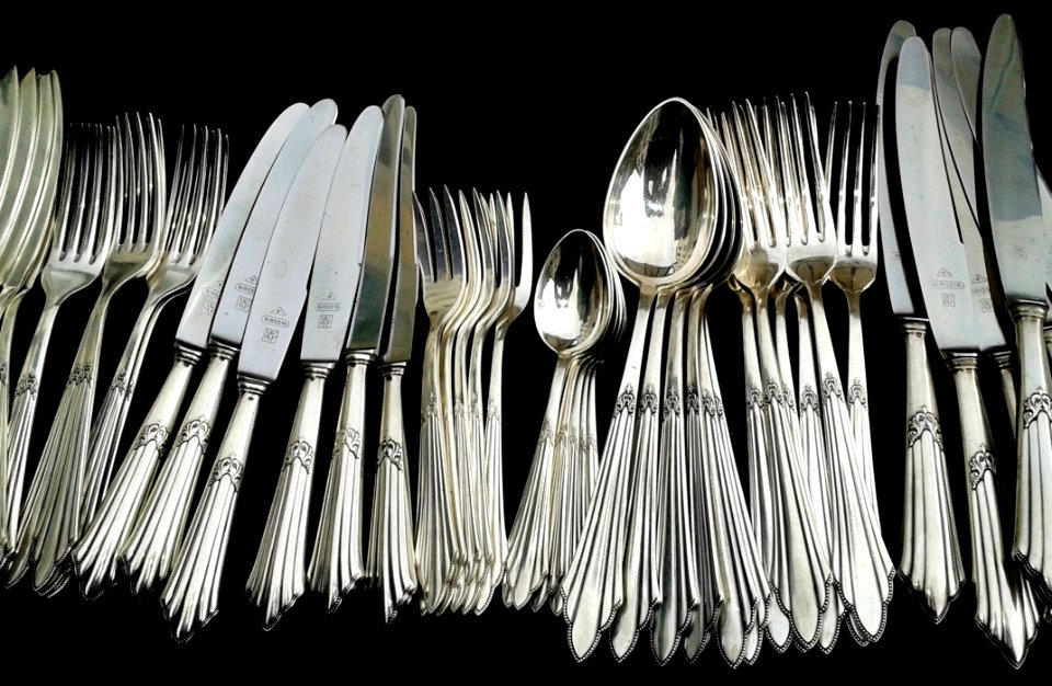 Cutlery Tableware Black And White Fork