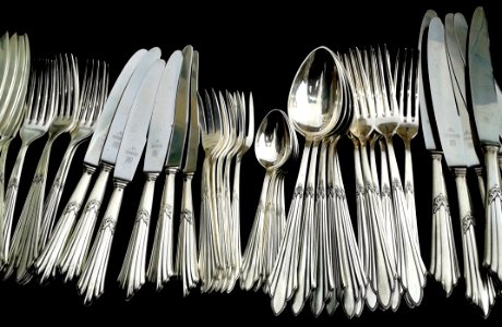 Cutlery Tableware Black And White Fork photo