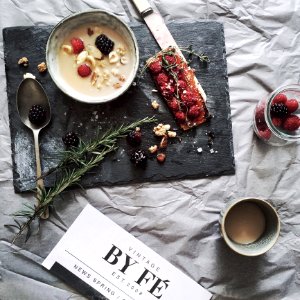 Vintage By Fe Card Beside Mug