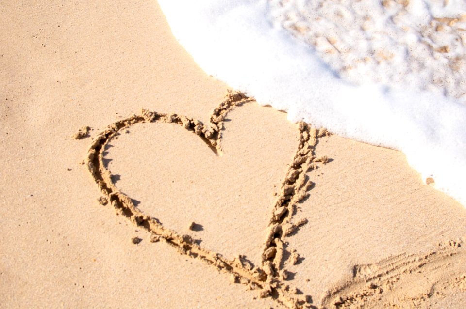 Beige Sand With Hear Engrave