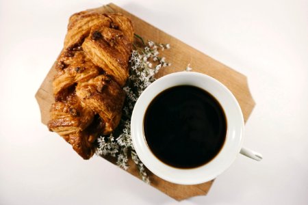 Black Coffee Bread Breakfast photo
