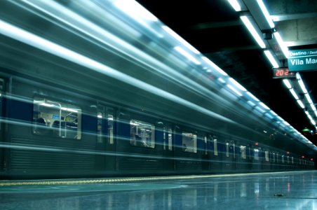 Time Lapse Photography Of Train In Train Station