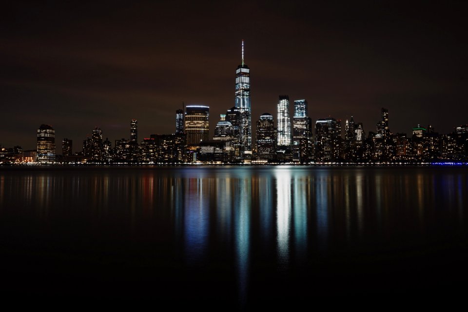 Panorama Of A City During Night Time