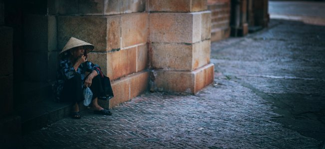 Person Wearing Salakot And Blue Robe photo