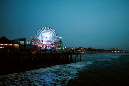 Ferris Wheel Lit During Night Time