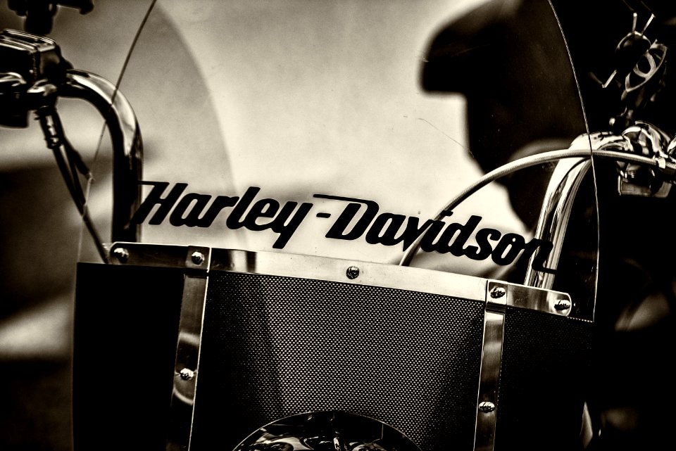 Graysacle Photography Of Black Harley-davidson Motorcycle
