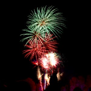 Photography Of Green And Red Fire Works Display photo