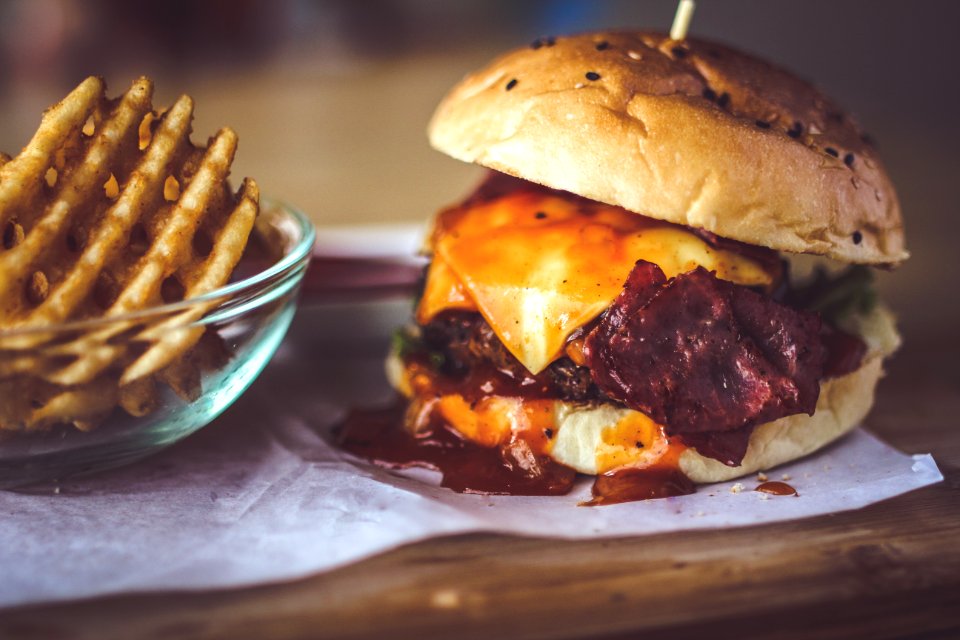 Closeup Photography Of Bun With Cheese Patty Egg And Bacon