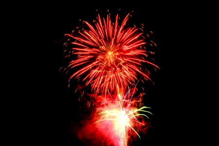 Red Fireworks Digital Wallpaper photo