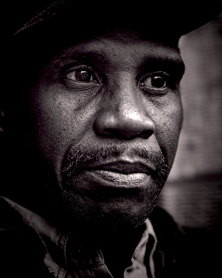 Face Black Person Black And White