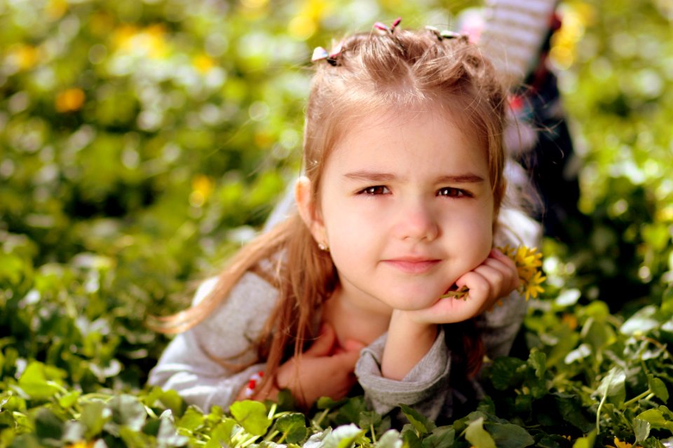 Child Human Hair Color Grass Beauty