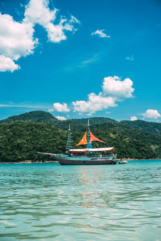 Bay Beach Blue Boat photo