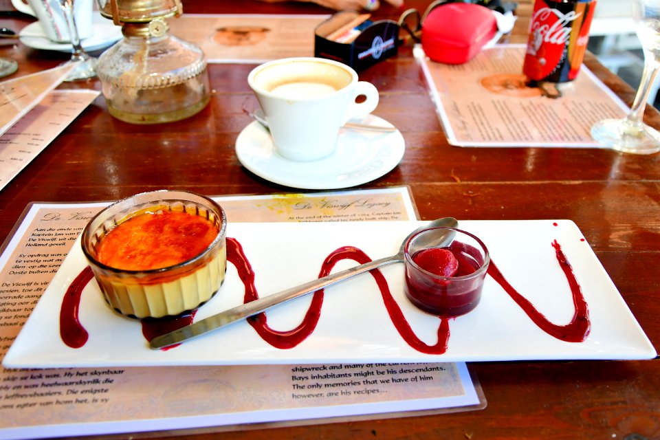 Creme Brulee On White Ceramic Plates