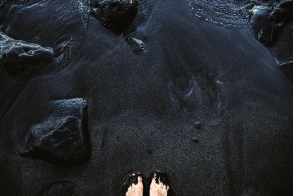 Beach Black Coast Daylight