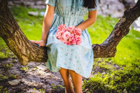 Blur Dress Female Flower