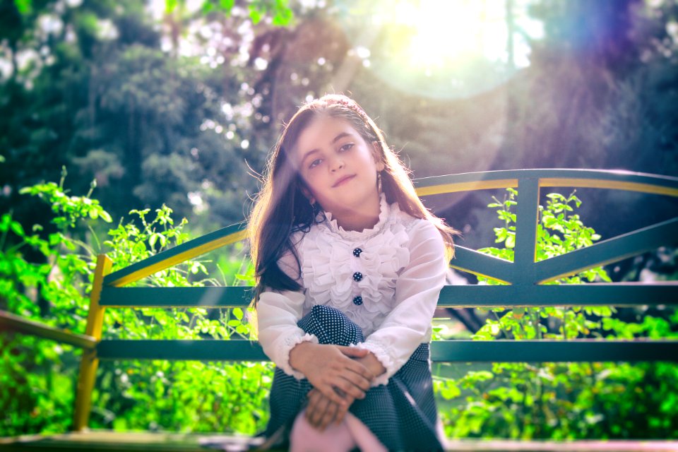 Beautiful Girl Bench Blur