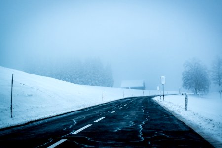 Asphalt Cold Fog Foggy