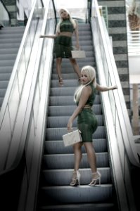 Snapshot Escalator Girl Fun photo
