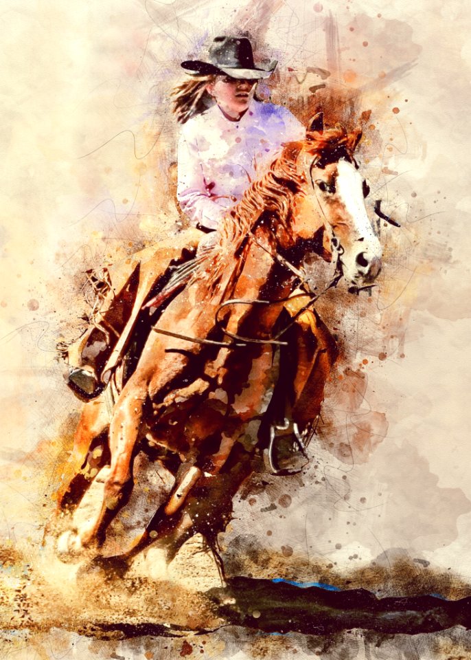 Horse Like Mammal Watercolor Paint Horse Art
