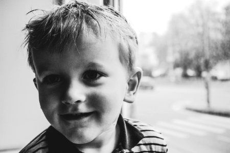 Adorable Baby Black-and-white Boy photo