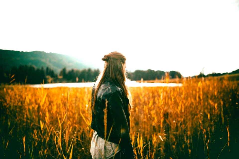 Back View Casual Countryside