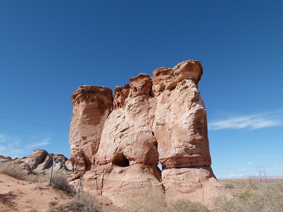 Dry rock formation desert photo