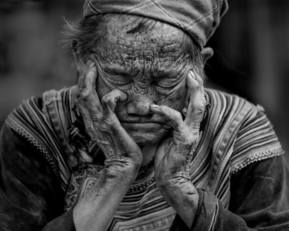 Face Black Black And White Person