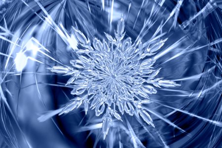 Blue Fractal Art Flower Sky