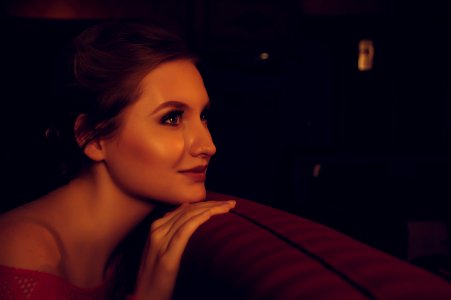Adult Beautiful Brunette Couch