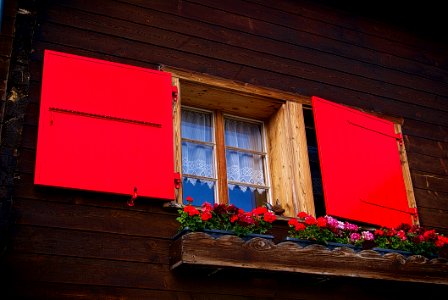 Red Shutter Window