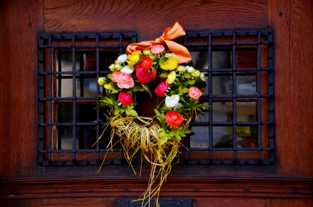 Flowers On Old Door