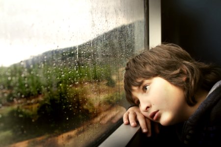 Rain Raining Window Child