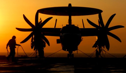 Turboprop Airplane Sunset