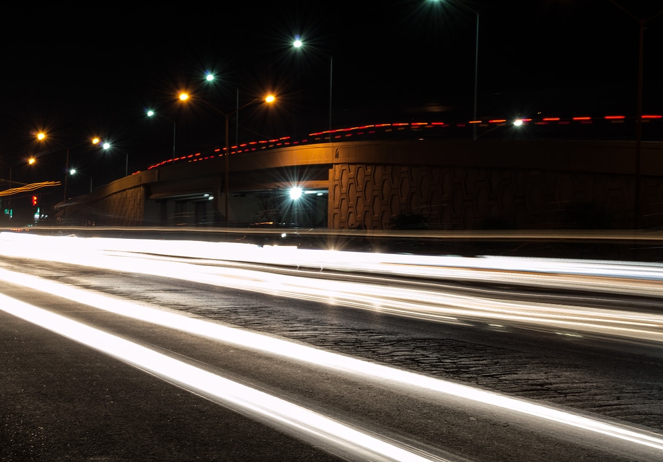 Highway traffic night