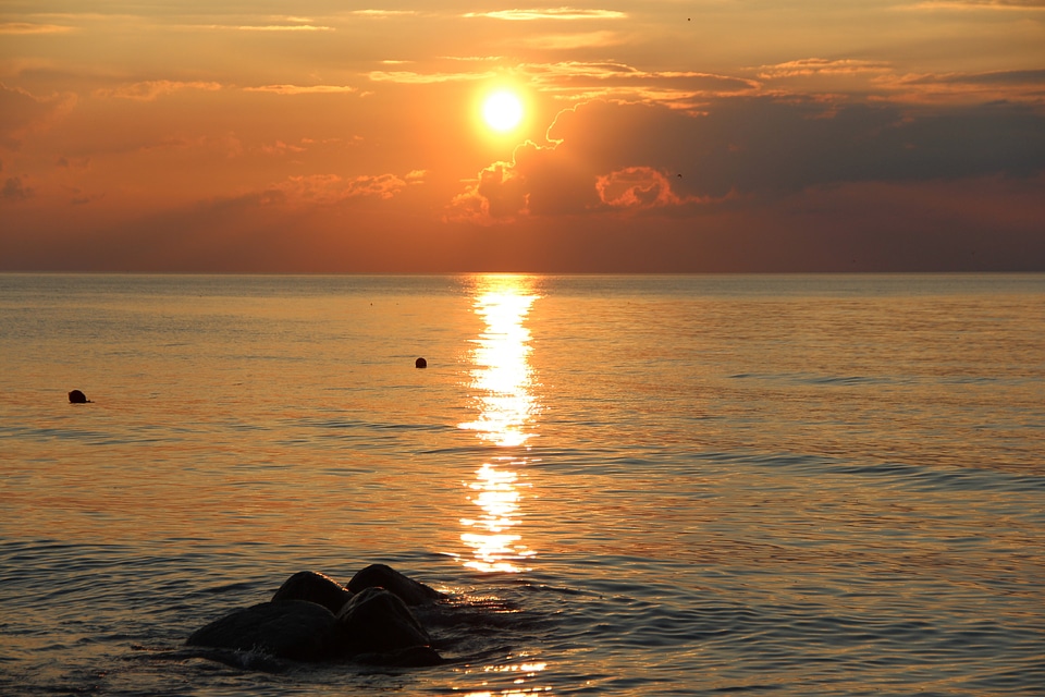 Sunset baltic sea sea