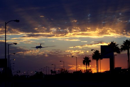 Aircraft Sunset Los Angeles