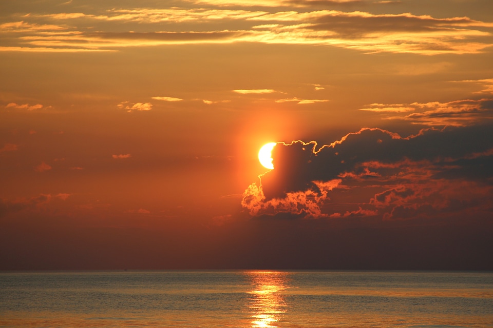 Sunset baltic sea sea