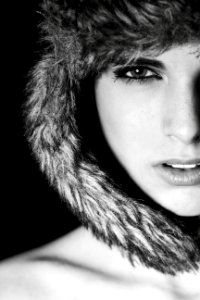 Fur Clothing Face Black And White Beauty photo