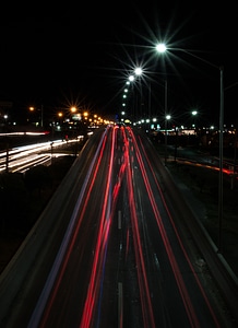 Highway traffic night photo