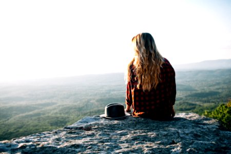 Mountainous Landforms Sky Girl Photography