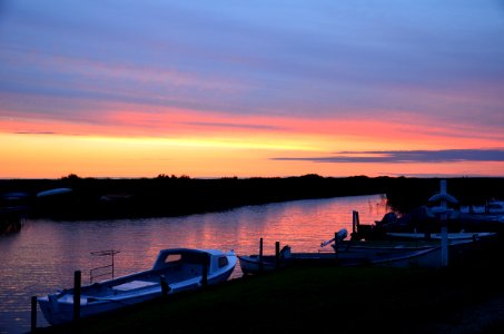 Waterway Sky Sunset Horizon photo