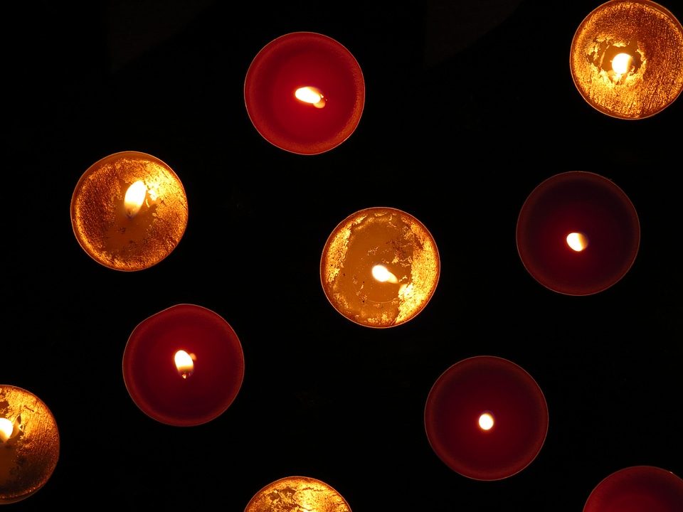 Christmas time lights burn