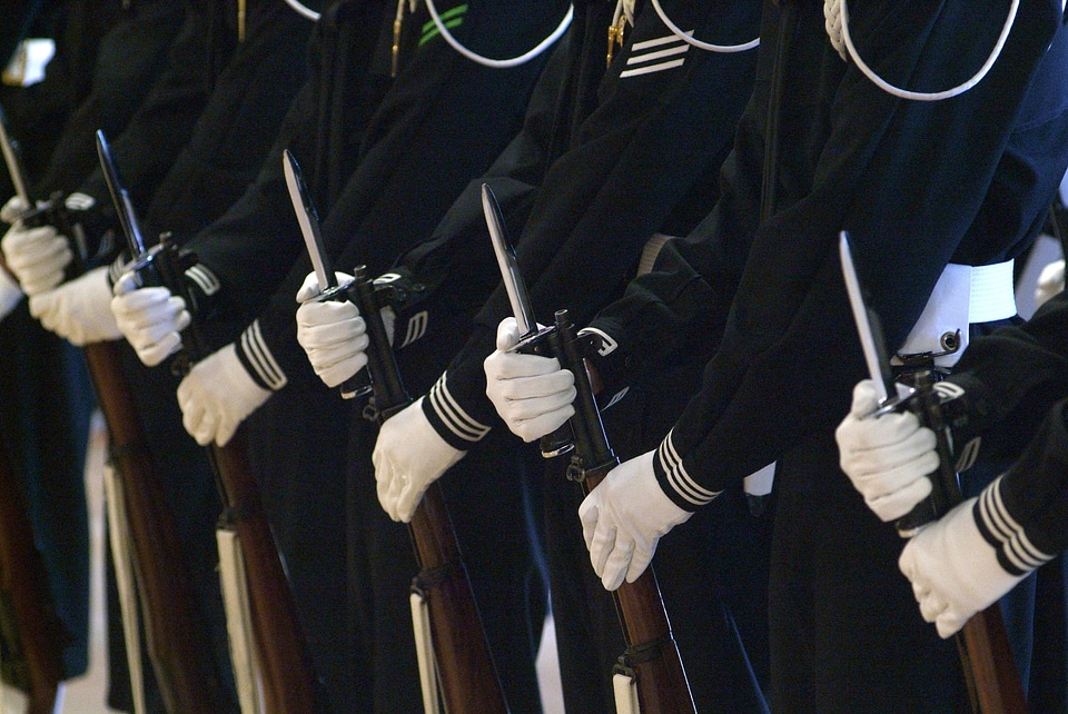 Parade rest navy formation