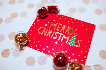 Close-up Photo Of Christmas Card photo