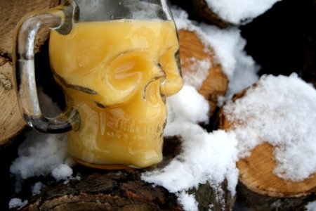 Clear Glass Skull Figure Mug