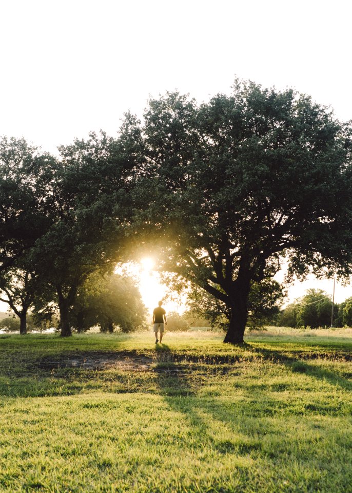 Man Walking During Sunrise