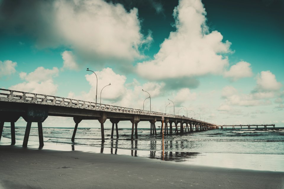 Beach Bridge Clouds