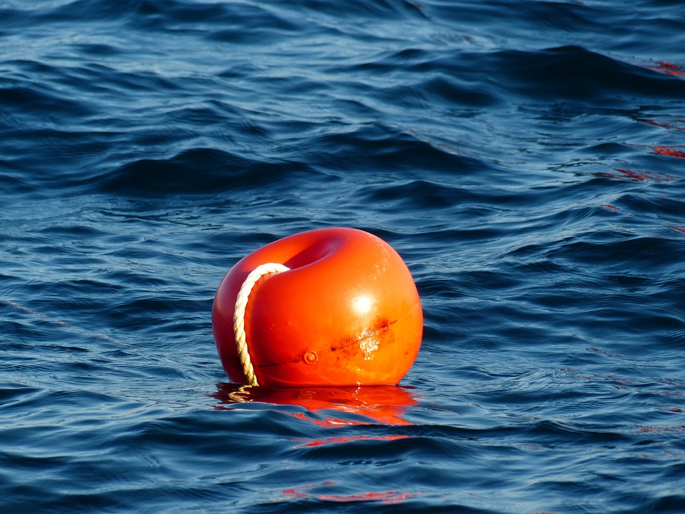 Orange floating body plastic