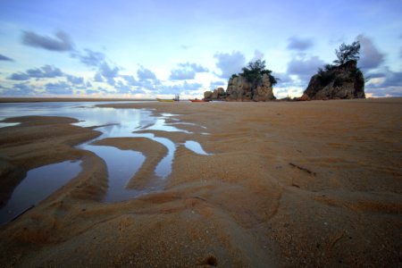 Beach Boats Clouds photo